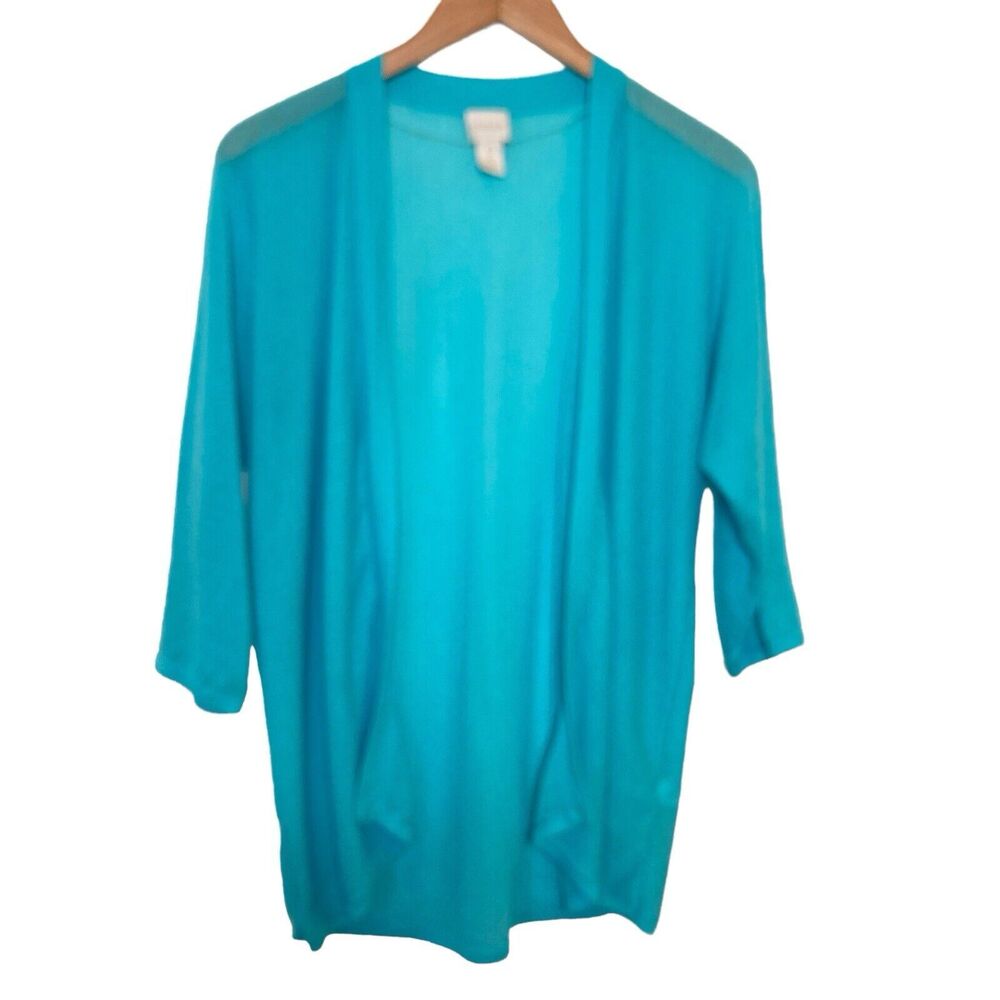 Chicos Summer Romance Ottoman Cardigan Sweater Size 0 US Small Open Front